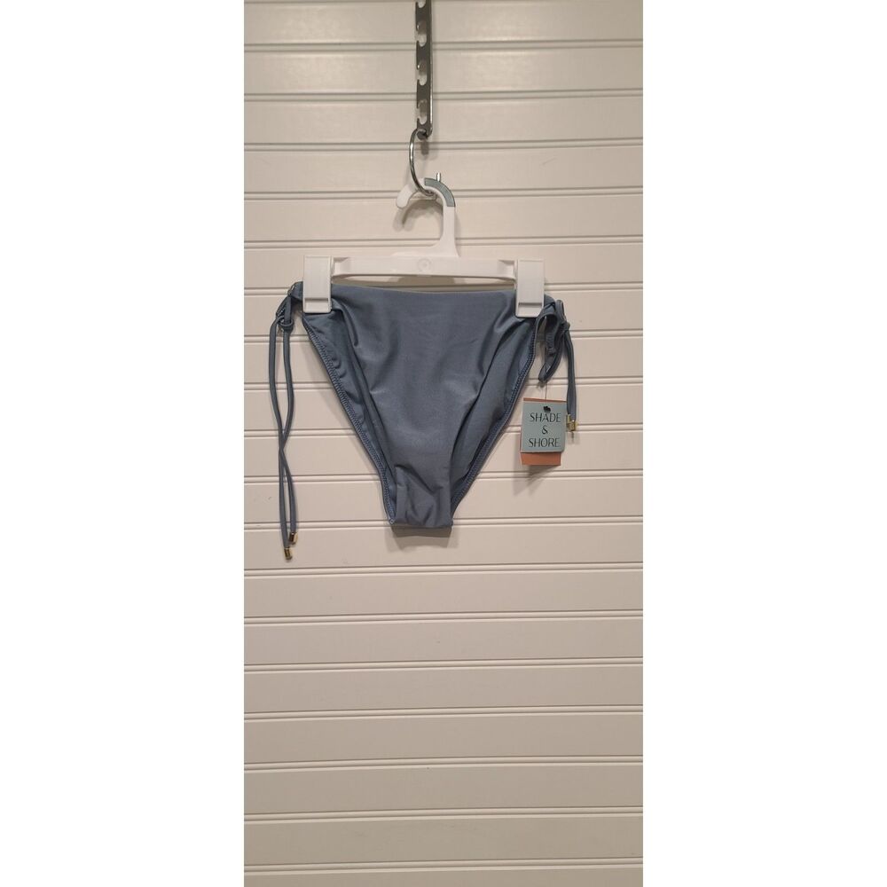 Shade & Shore Womens Blue Side Tie Bikini Bottoms Size M 8-10 NWT